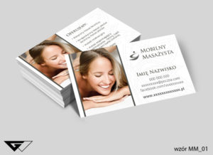 Wizytówki mobilny masażysta projekt gratis tani druk