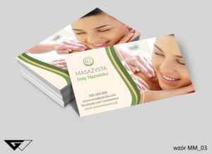Wizytówki dla masażysty projekt gratis tani druk